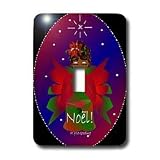 Yves Creations African-American Angels - African-American Christmas Angel Baby Girl Praying With Noel Text - Light Switch Covers - single toggle switch