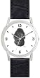 POODLE DOG (MS) - WATCHBUDDY&reg; DELUXE SILVER TONE WATCH - Black Strap - Small Size (Standard Women's Size)