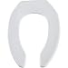 Elongated Commercial Plastic Open Front Toilet Seat with Check Hinges and STA-TITE Finish: White