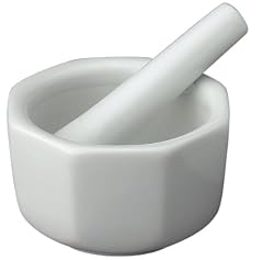HIC Porcelain Octaganol Mortar and Pestle 3.5-inch White