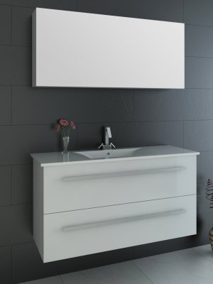 Badmöbelset Atlantis Hochglanz/Weiß Korpus Weiß 120cm