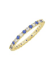 Sapphire and Diamond Eternity Bangle 14K Yellow Gold - 10.00 CT TGW