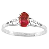 Sterling Silver 6 x 4 MM Oval Shaped Imitation Ruby Teen's Ring