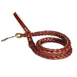 Deluxe Hand-braided 8-strand Semi-lustre Harness Leather Dog Leash