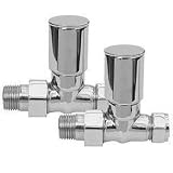 Arezzo Straight Chrome Finish Brass Radiator Valve