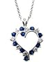 Sterling Silver Blue and White CZ Heart Pendant