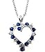 Sterling Silver Blue and White CZ Heart Pendant