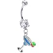 Blue Margarita Glass Belly Ring