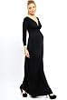 The Olian "Venecia" Ruched V-neck 3/4 sleeve Evening Gown