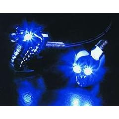 LED-Screwlight mit Totenkopf M6x18, 12V=, blaue LEDs, Paar