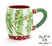 WHIMSICAL CHRISTMAS EVERGREENS MUG Hand-painted