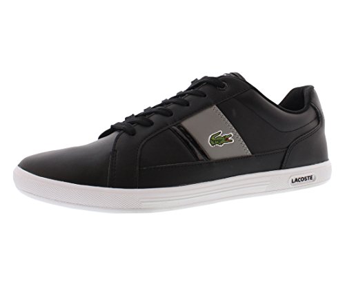 Lacoste Men's Europa LCR Fashion Sneaker, Black/Gray, M