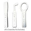 Sport Pack for Nintendo Wii Remote - Golf club, Tennis Racket, Baseball Bat - White