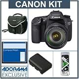Canon EOS-7D Digital SLR Camera / Lens Kit with EF 28-135mm f/3.5-5.6 IS USM Standard Zoom Lens, 8GB CF Memory Card, Spare Canon LP-E6 Battery, Slinger Camera Bag, Visible Dust EZ Sensor Cleaning Kit