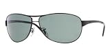 RAY BAN 3342 006 MATTE BLACK AVIATOR SUNGLASSES by 