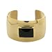 Ladies Gold Plated Stainless Steel Gold Plated Cuff Bracelet with Black Onyx Accent, 7.75"