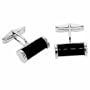 Sterling Silver Onyx Tube Men's Cufflinks