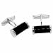 Sterling Silver Onyx Tube Men's Cufflinks