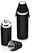 Black Leather Wrapped Sportsman Travel Flask Set w/ 2 Cups