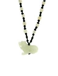 A Very Personal Gift - Tiger Zodiac Jade Necklace Embellished with Jade Beads and Olive Cord - Born In: 1938, 1950, 1962, 1974, 1986, 1998, 2010