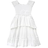 Isobella & Cloe Rebecca Ruffle Sleeve Layered White Dress. (12m-6)