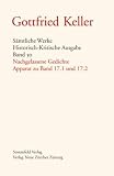 Keller, Gottfried, Bd.30 : Nachgelassene Gedichte, Apparat zu Bd.17/1+2