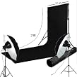 10ftx20ft Heavy Weave Black Muslin Backdrop with a Stand & 2 Studio Lights