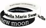 New Moon Rubber Bracelets Set: "Isabella Marie Swan" with Truck Charm & Movie Logo - Licensed Twilight Saga Jewelry by NECA