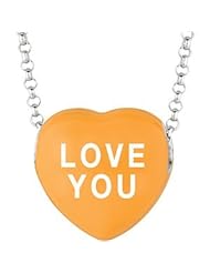 Sweethearts Enamel "Love You" Heart on 16" Necklace Pendant with Gift Box