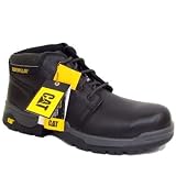 Mens Black Caterpillar Conduit S1P Steel-Toe Leather Safety Work Boots