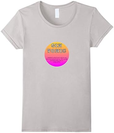 Women's GIN TONIC - Cocktail T-Shirt Large Silver