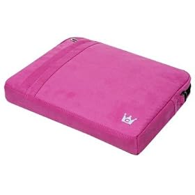 CaseCrown Faux Suede Protective Sleeve with Shoulder Strap and Pocket (Fuschia) to Carry the Apple MacBook MC207LL/A 13.3-Inch Laptop