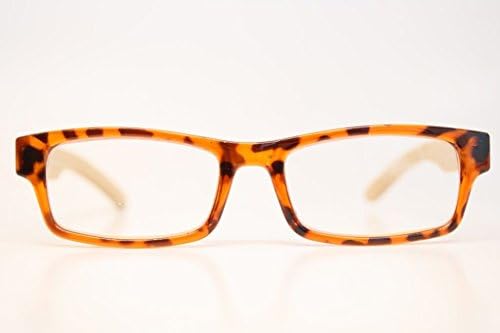 Bamboo Tortoise +3.00 Reading Glasses Vintage Style Eyewear Nerd Retro Readers