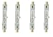 4 x 150w 78mm Tungsten Linear R7s Halogen Floodlight Security Light Bulbs