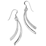 Image of Silver Diamond-Cut Double Bar Earrings
