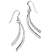 Silver Diamond-Cut Double Bar Earrings