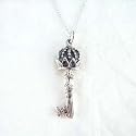 Sterling Silver Royal Key Charm Necklace