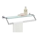 Organize It All Glass Shelf with Chrome Towel Bar