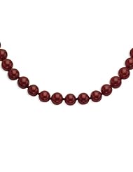 Sterling Silver 18in 10-10.5mm Smooth Beaded Carnelian Necklace.