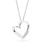 10k Gold 3-stone Diamond Heart Pendant with 18" Chain (1/10 Cttw; I-J Color)