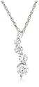 Platinum Overlay Sterling Silver Cubic Zirconia Journey Pendant