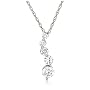 Platinum Overlay Sterling Silver Cubic Zirconia Journey Pendant