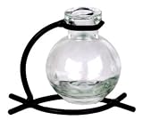 Vintage Glass Ball Clear Vase With Black Metal Stand 1/pc ~ G81 Floral vase ~ Bud Vase ~ Flower Vase ~ Decorative Vase ~ Incense Holder