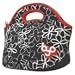 BYO Lunch Bag Crazy Daisy Black/white with White Flowers FREE Pocket Highlighter Pen and Pocket Mechanical Pencil Included