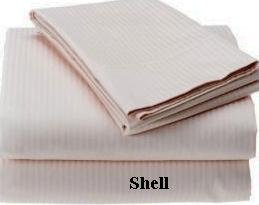 Homespell Egyptian Cotton Bed Sheet Set 600 Thread Count Sateen Stripe (Shell) Full