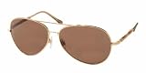 RALPH LAUREN RL 7018 9004/73 GOLD METAL AVIATOR BROWN LENS SUNGLASSES