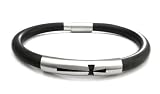 CROSS' Magnetic Stainless steel and black rubber bangle bracelet (8)