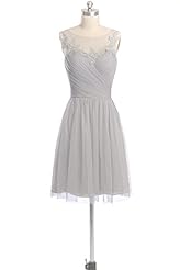 Sleeveless Chiffon/Tulle Short Bridesmaid Dress/Prom Dress/Party Dress 