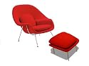 Womb Egg Chair w/ Ottoman. Red Modern Retro-look. 45-day Money-back Guarantee. New!