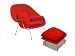 Womb Egg Chair w/ Ottoman. Red Modern Retro-look. 45-day Money-back Guarantee. New!